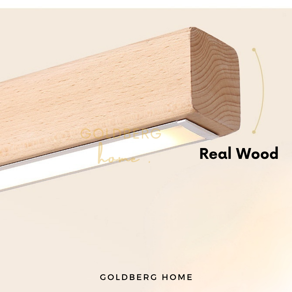 Close up of Asami Hanging Lights | Real Wood Hanging Light | Goldberg Home SG