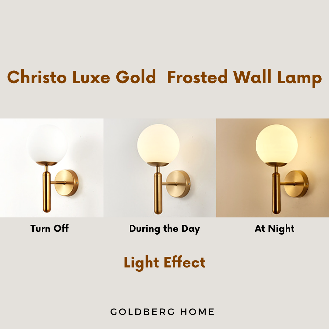 Light Effect of Christo Classic Luxe Gold Wall Lamp | Frosted Wall LampGoldberg Home SG