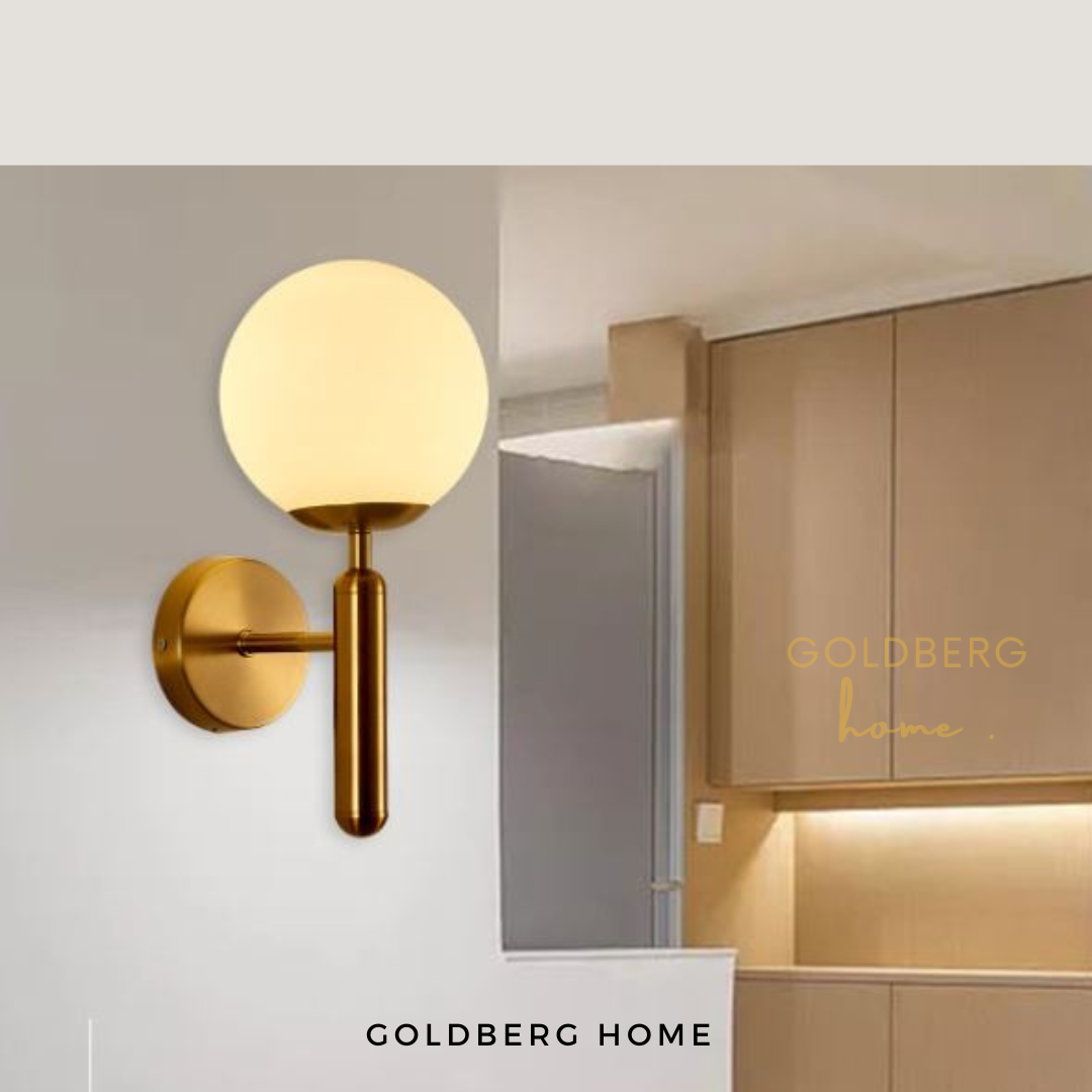 Christo Classic Luxe Gold Wall Lamp suitable for Hallway | Frosted Wall LampGoldberg Home SG