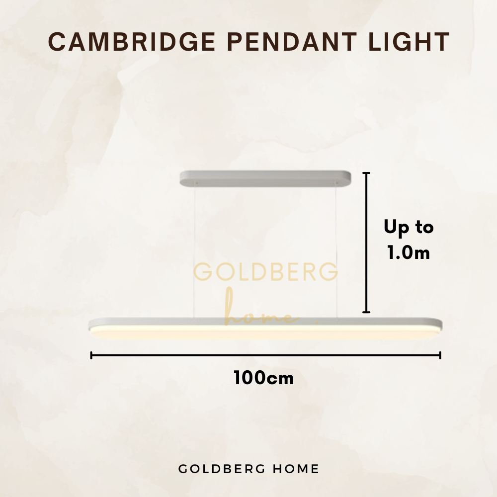 Measurement of Cambridge Long Hanging Light | Modern Hanging Light | Goldberg Home SG