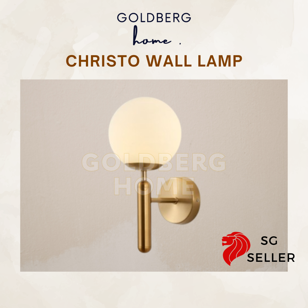 Christo Classic Luxe Gold & Frosted Wall Lamp- Bedroom Living room light