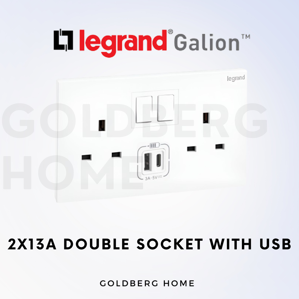 Legrand Galion Socket with USB White Dark Silver Champagne Rose Gold Matt Black