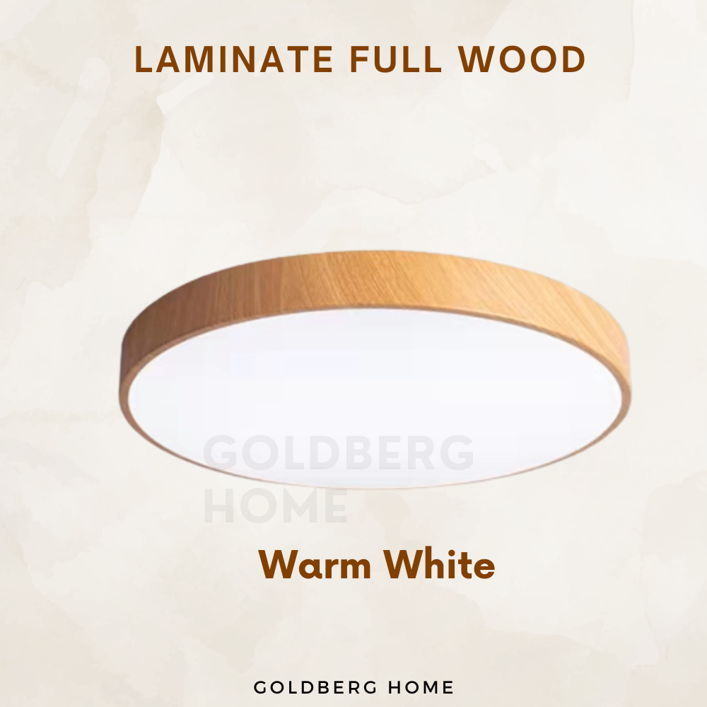 Laminate Full Wood 24W 36W 23/30/40CM- LED Ceiling Light- Daylight Warm White 3Tone