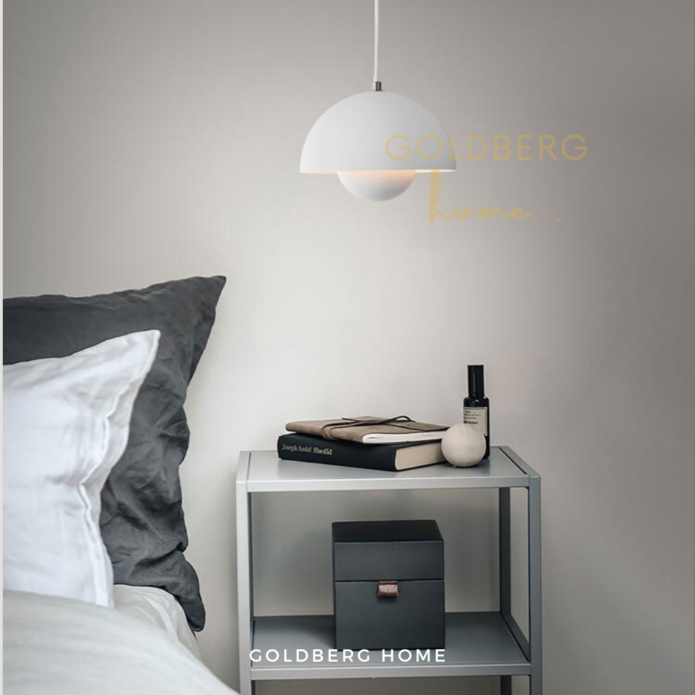 Lindau White & Red Pendant light for Bedroom | Playful Contrast Pendant Light | Goldberg Home SG