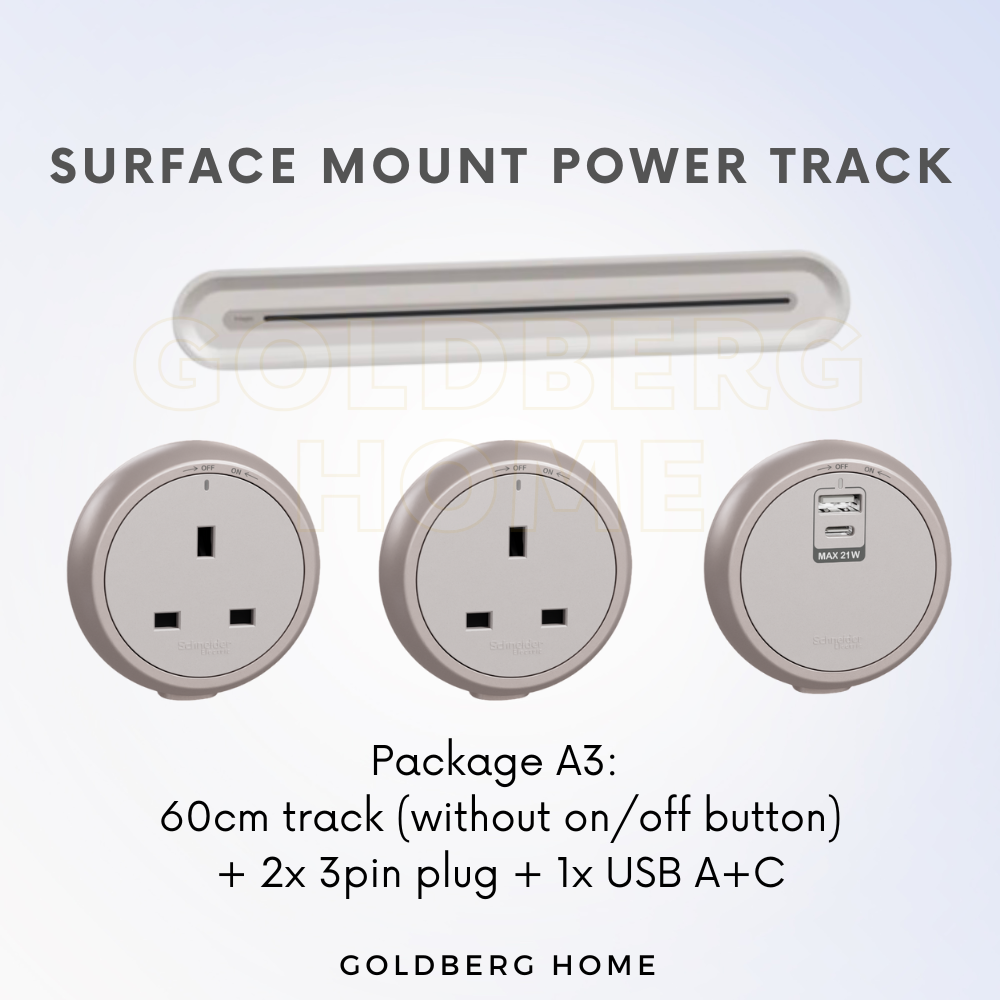 Goldberg Home bulk package options for Schneider power tracks and socket adapters, Package A3.