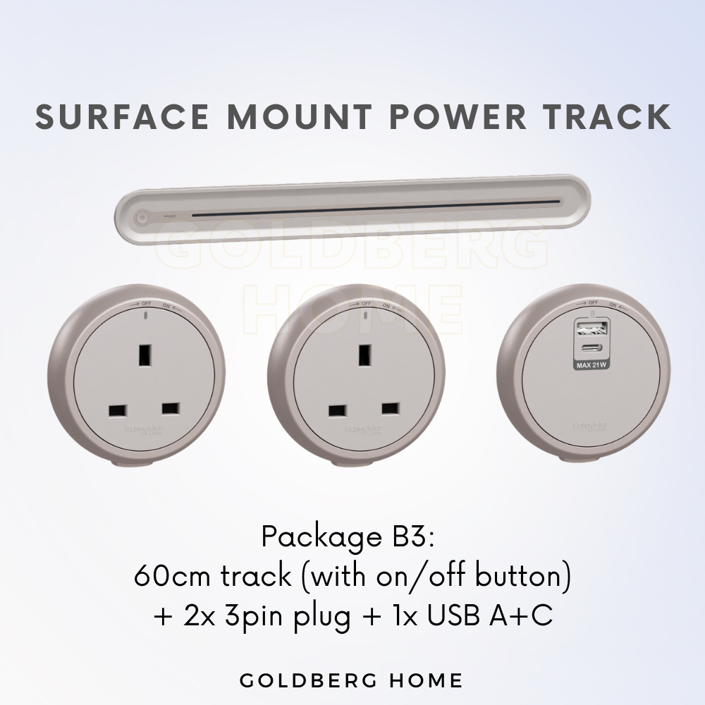 Goldberg Home bulk package options for Schneider power tracks and socket adapters, Package B3.