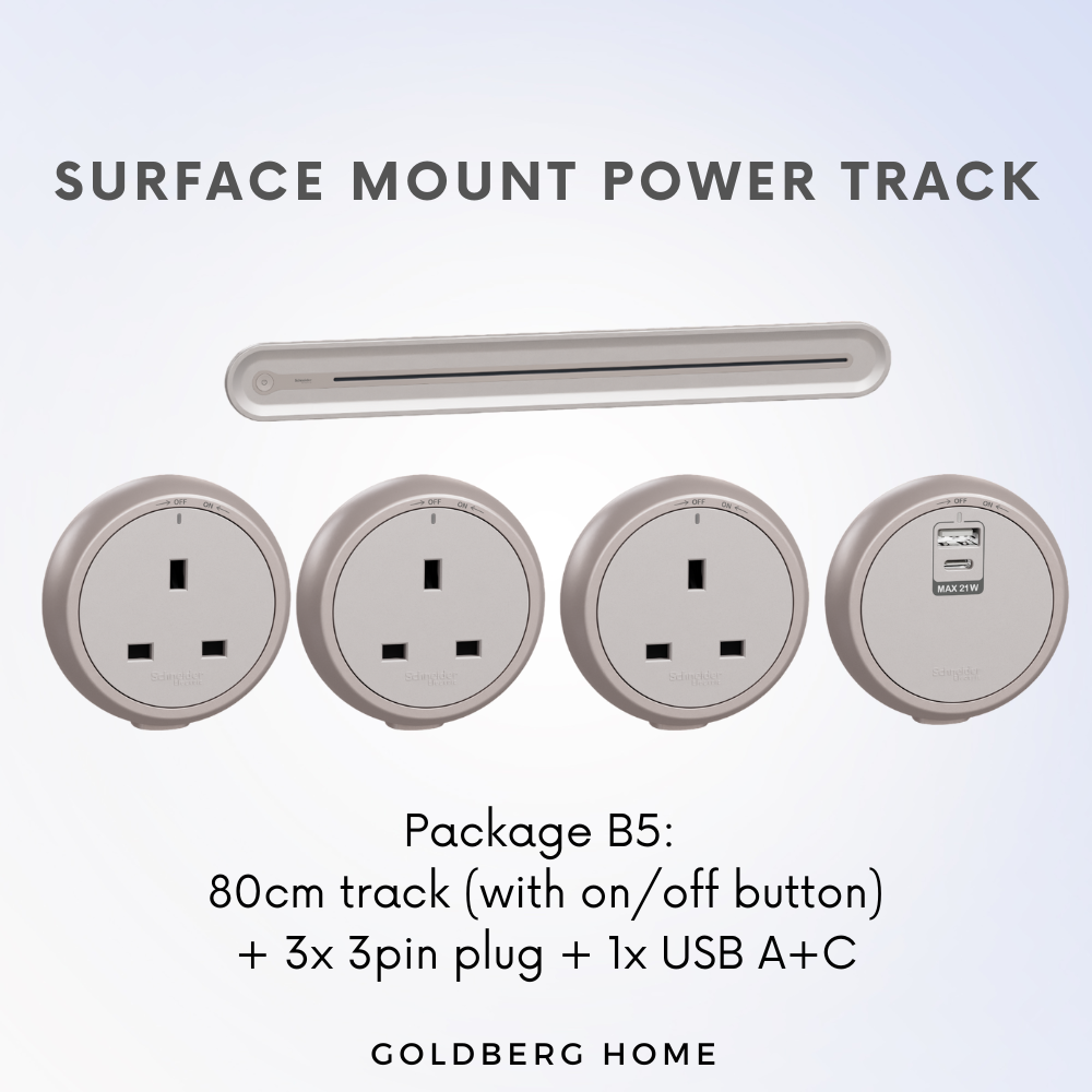 Goldberg Home bulk package options for Schneider power tracks and socket adapters, Package B5.