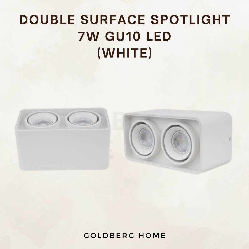 White Double Surrey Anti-Glare 360 Degree Spotlight | Surface Mounted Spotlight | Goldberg Home SG