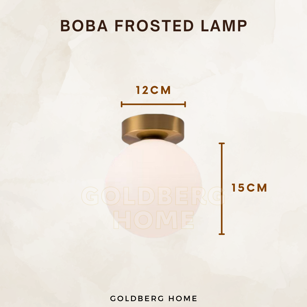Accurate height and width measurements for the Boba series 7W gold frosted lamp.