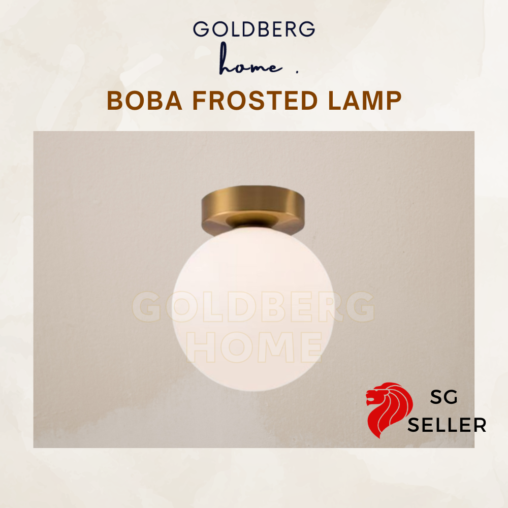 Goldberg Home Boba 7W frosted glass lamp with a premium gold base for soft ambient lighting.
