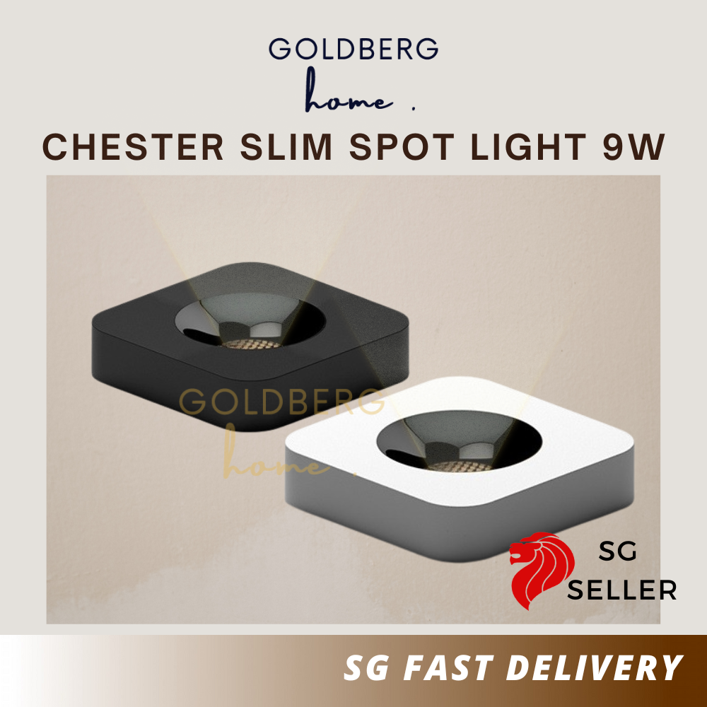 Chester 9W 12cm ultra-slim LED spotlight in matte black and white finishes.