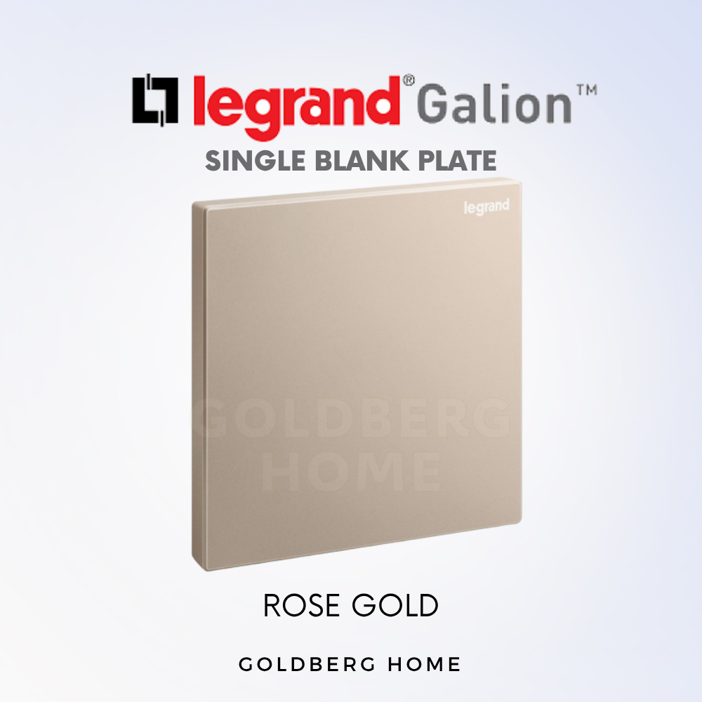 Legrand Galion 1-gang single blank plate in rose gold for Singapore homes, at Goldberg Home.