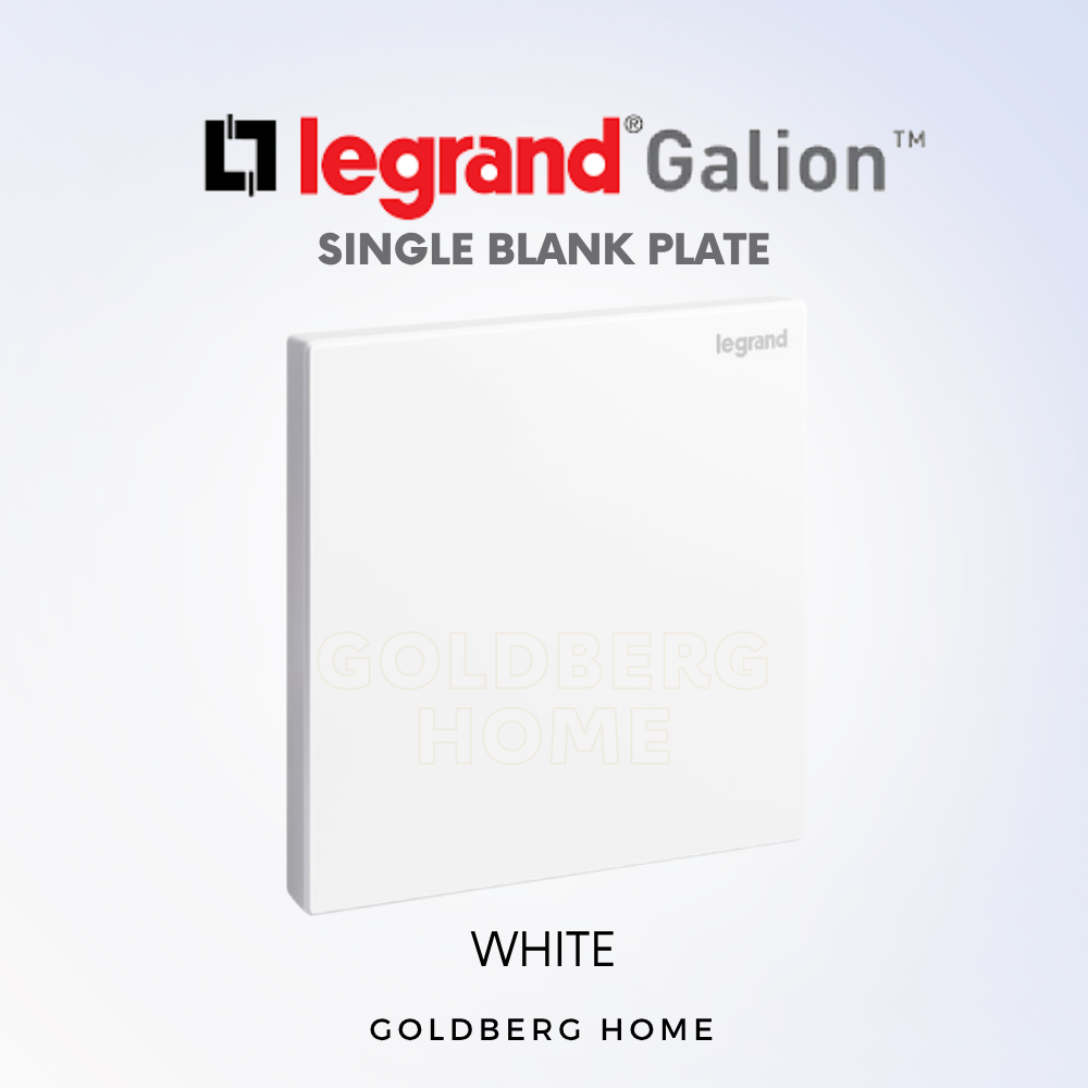 Legrand Galion 1-gang single blank plate in white for Singapore homes, at Goldberg Home.
