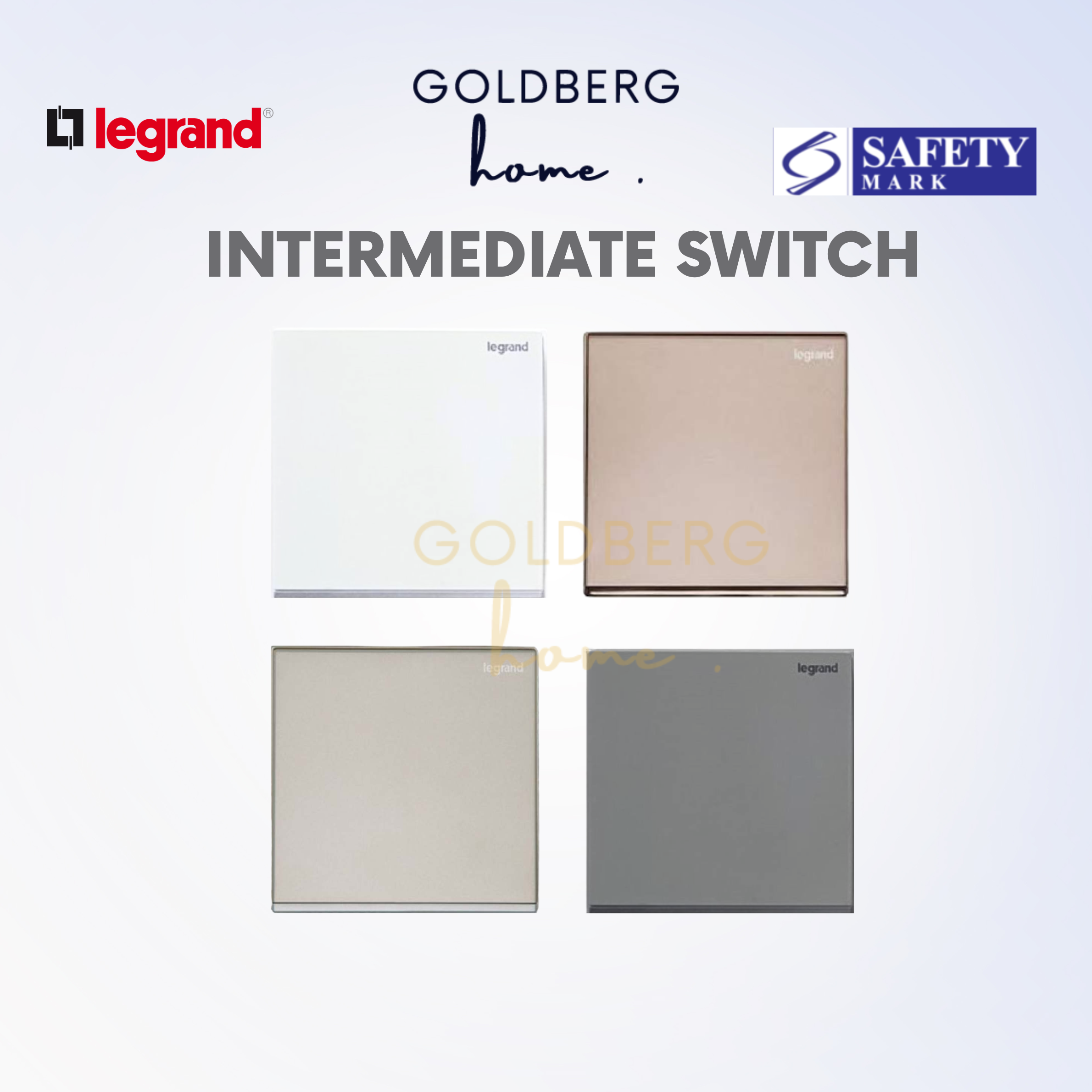 Legrand Galion Intermediate Switch by Goldberg Home, slim profile design for multi-way lighting control.