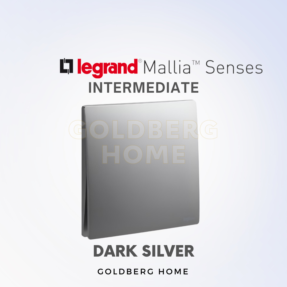 Dark Silver Legrand Mallia Senses intermediate switch variant by Goldberg Home