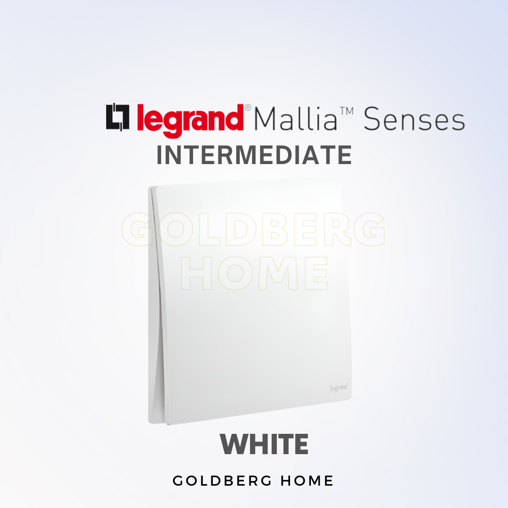 White Legrand Mallia Senses intermediate switch variant by Goldberg Home
