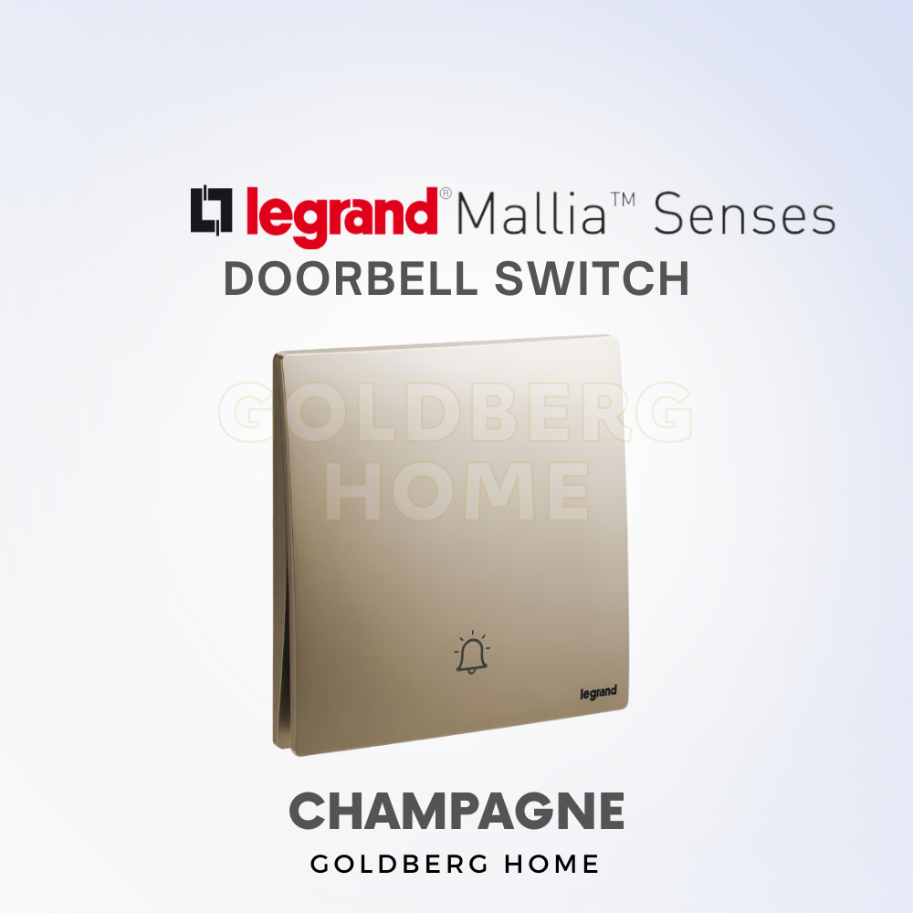 Legrand Mallia Senses bell switch in Champagne Gold