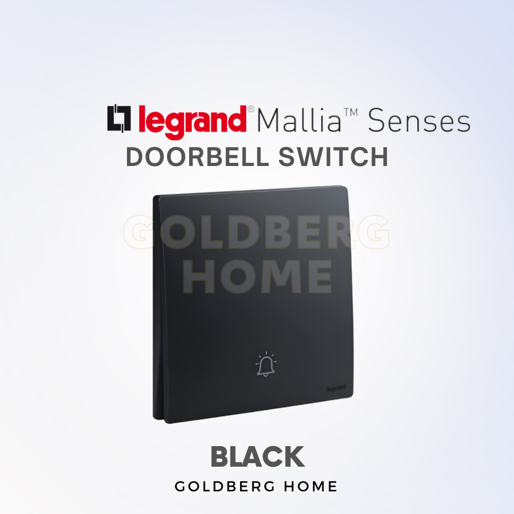 Legrand Mallia Senses bell switch in Matt Black