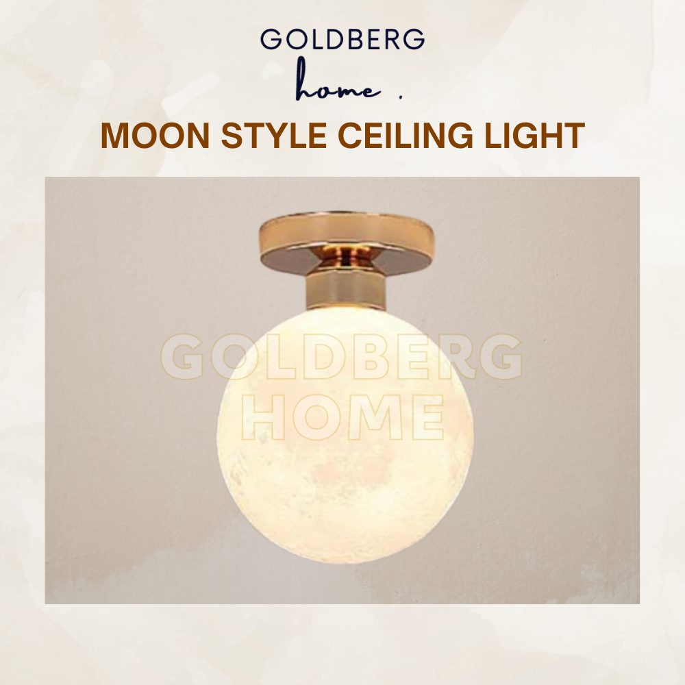 Goldberg Home Macon Moon Style LED downlight with a natural wood base aesthetic.