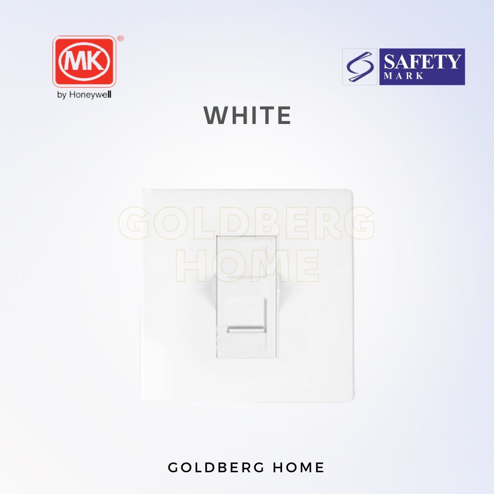 MK Honeywell Aria RJ45 Cat6 ethernet data socket in white for Singapore homes, at Goldberg Home.