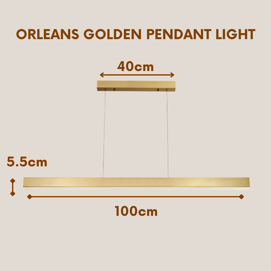 Measurement of Orleans Golden Pendant Light | Golden Pendant Light | Goldberg Home SG