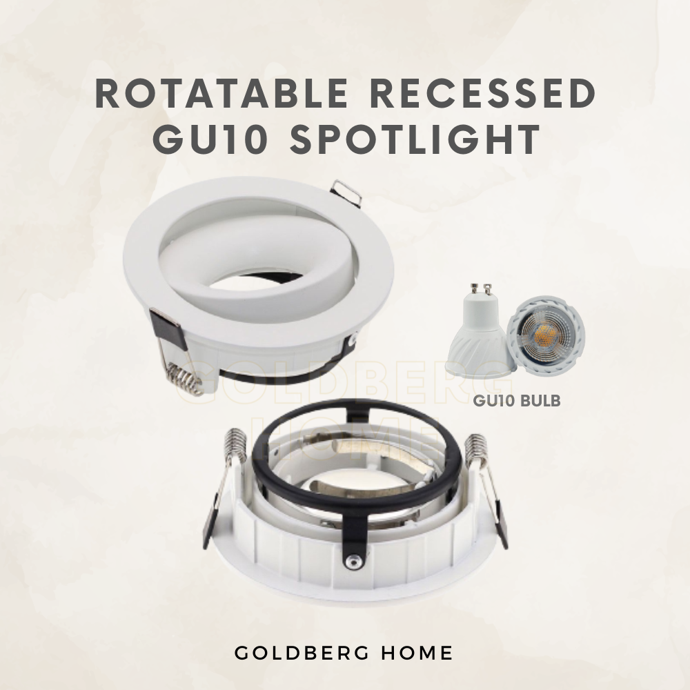 Goldberg Home Pasing rotatable recessed GU10 spotlight downlight in sleek white casing finishes