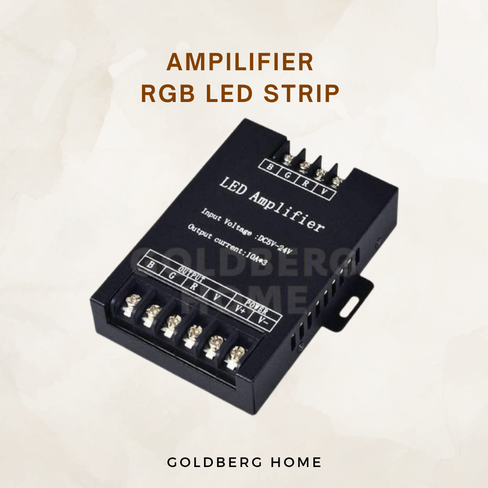 Signal amplifier for long run RGB COB LED strip installations via Goldberg Home Singapore.
