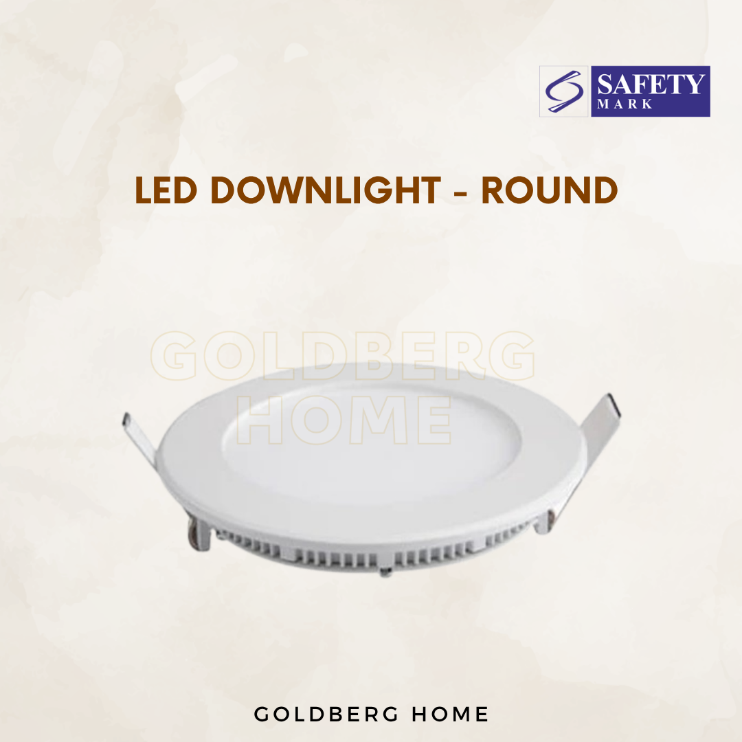 Goldberg Home rotatable recessed downlight available in modern round casing design variants.