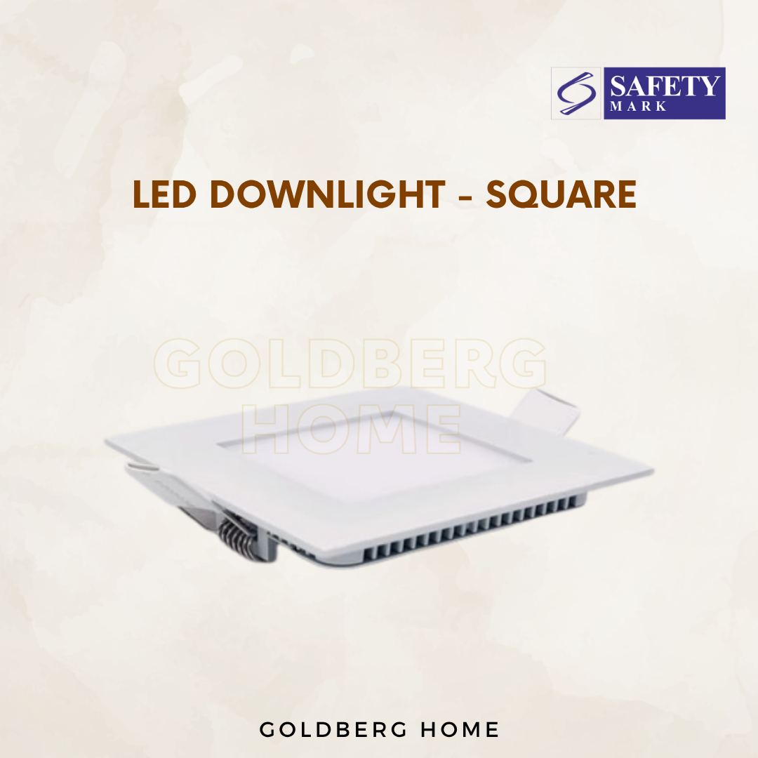 Goldberg Home rotatable recessed downlight available in modern square casing design variants.