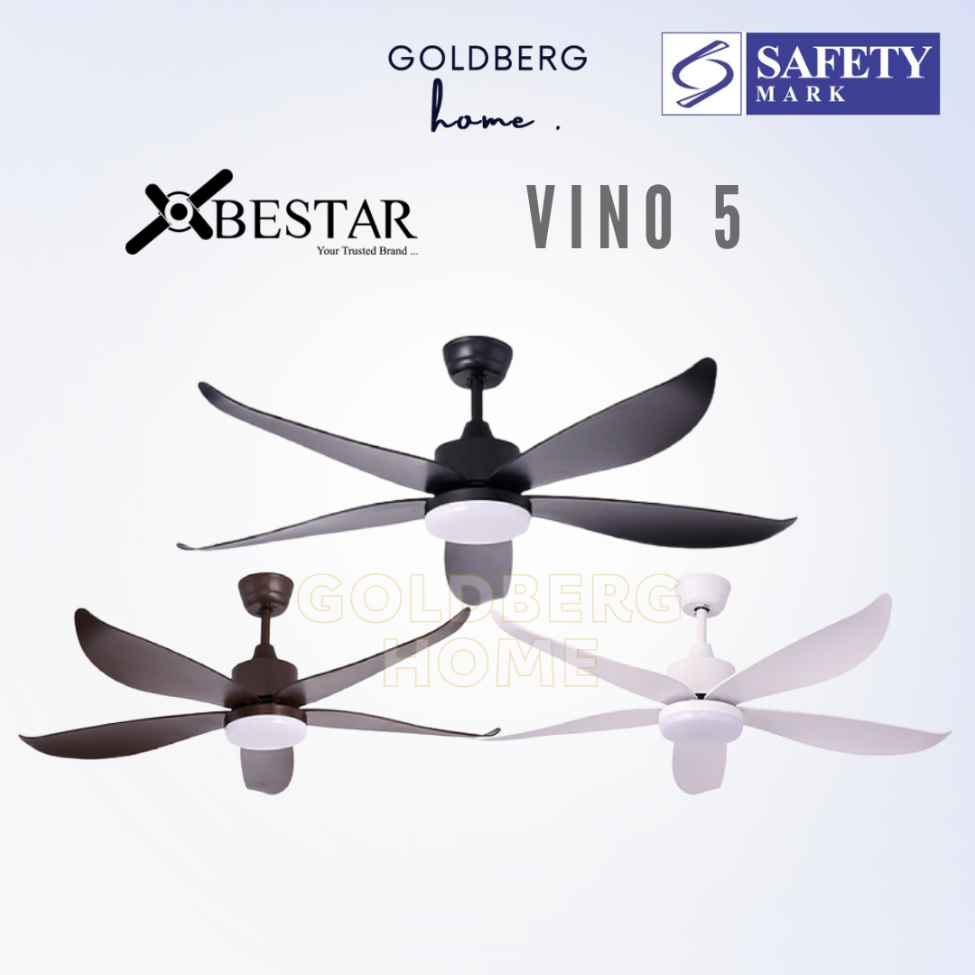 Bestar Vino 5 Blades DC Ceiling Fan 38" 48" 54" with 24W Light