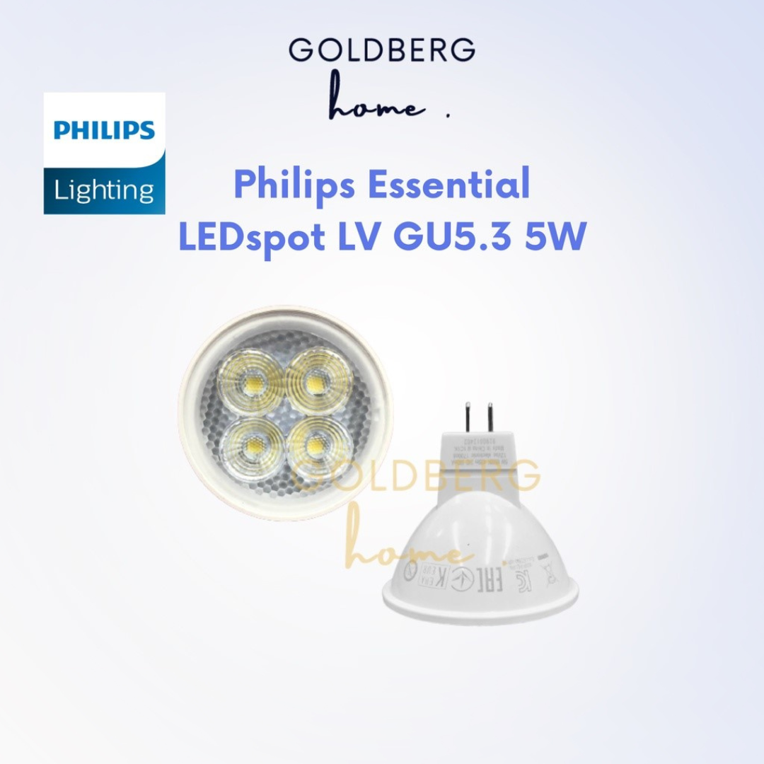 Philips GU5.3 5W (50W) Essential LED Spot LV MR16 Spotlight Goldberg Home SG