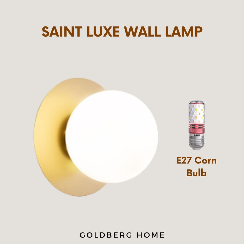 Saint Luxe Gold White Spherical Wall Lamp Goldberg Home SG