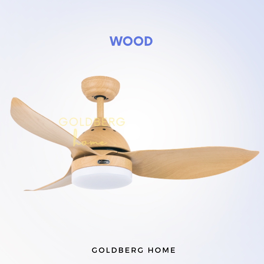 Wood Bestar Raptor Ceiling Fan for SG HDB Condo Landed | Ceiling Fan with LED Light | Goldberg Home SG