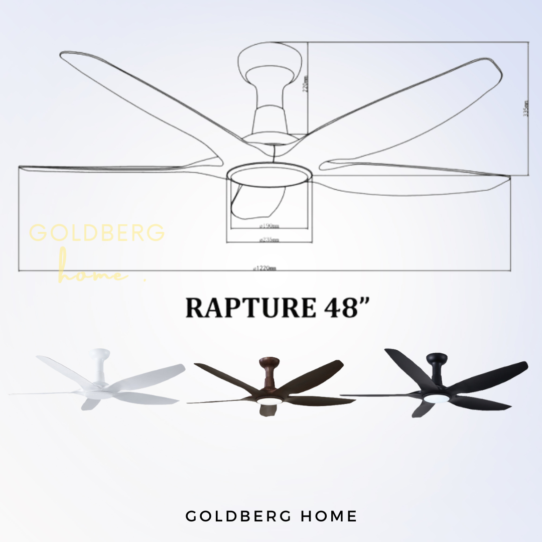 Diagram of Bestar Rapture Wifi Smart Ceiling Fan | DC Motor Ceiling Fan | Goldberg Home SG