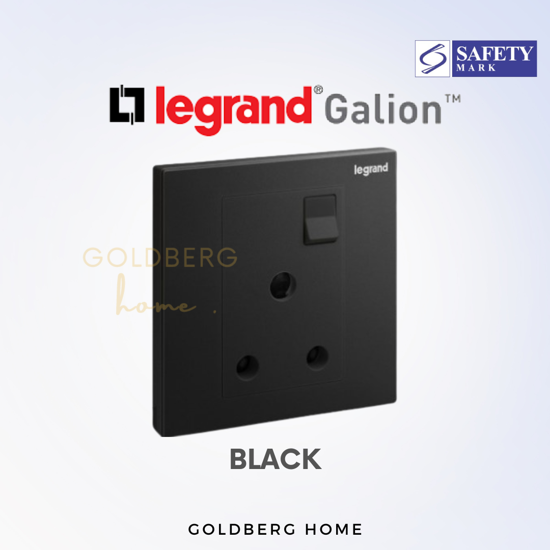 Black Legrand Galion 15A Aircon Socket Goldberg Home SG