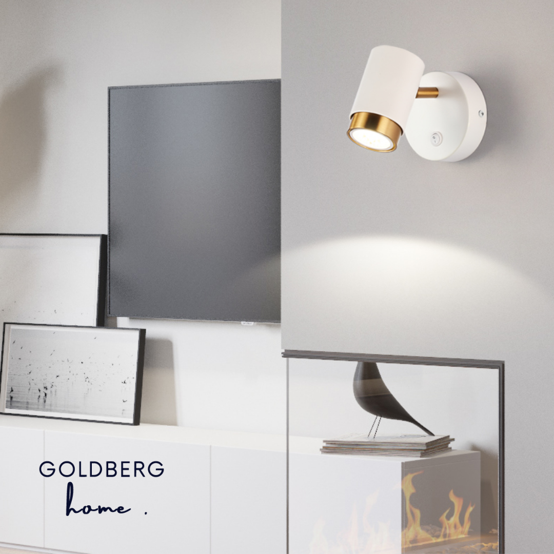 Nacht Luxe Gold rimmed Wall Lamp suitable for Showcase corners | Stylish Wall Lamp | Goldberg Home SG