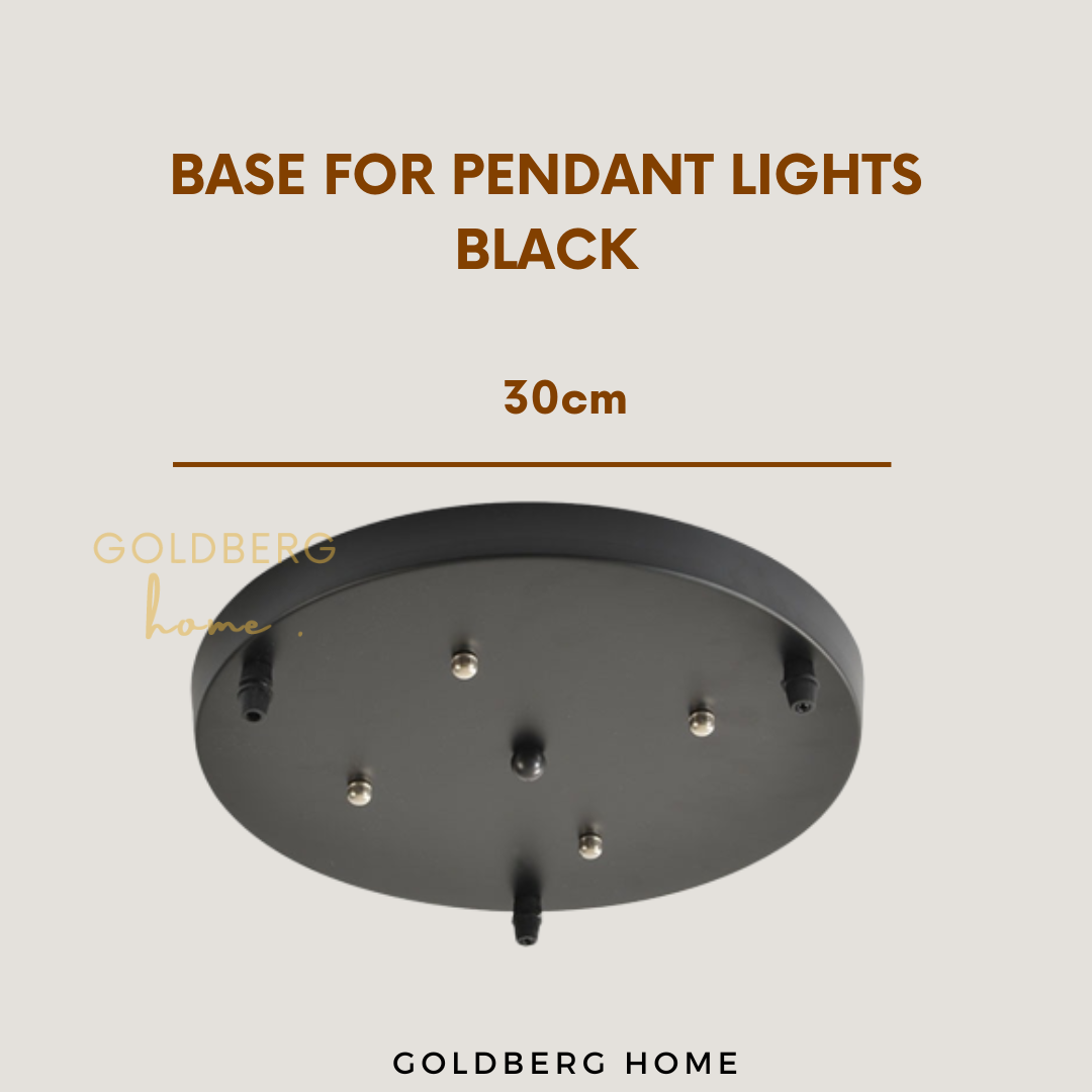 Black Round Base For 3 lights Golberg Home SG