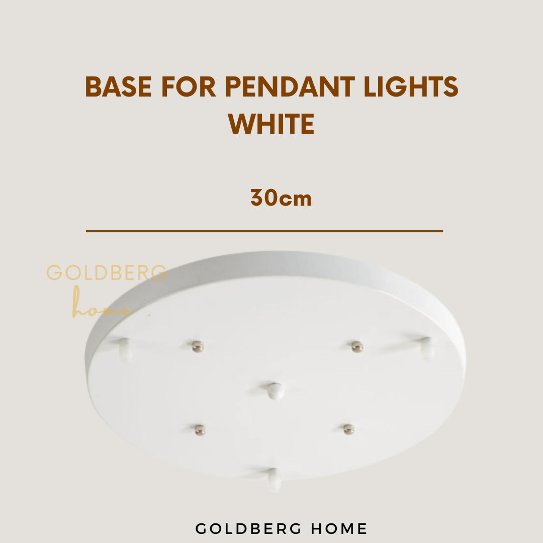 White Round Base For 3 lights Golberg Home SG