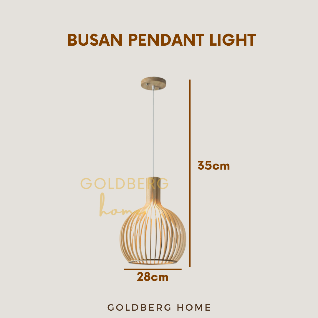 Measurement of Busan Pendant Light | Premium Wood Style Pendant Light | Goldberg Home SG