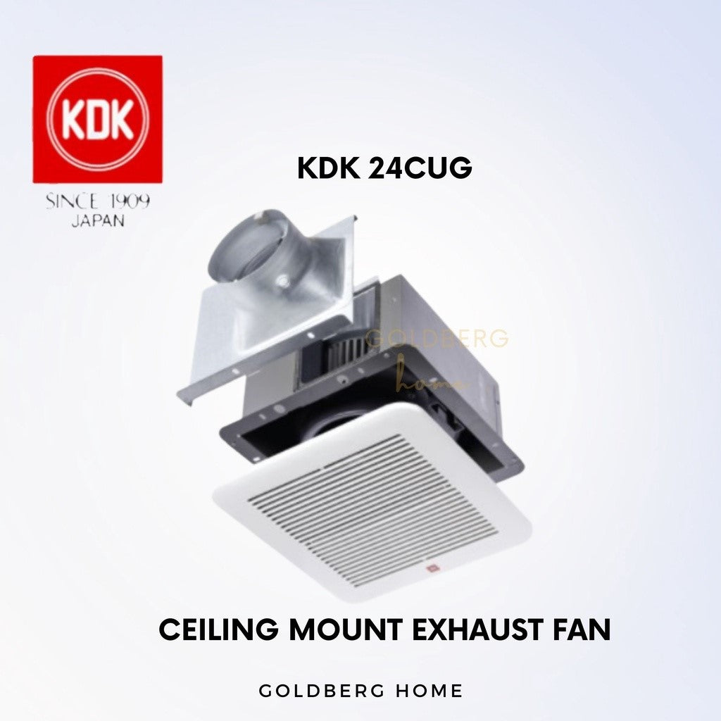 KDK 24CUG Ceiling Mount Exhaust Fan + SG 3PIN Plug for SG HDB Condo Landed | Ceiling-Mounted Exhaust Fans | Goldberg Home SG