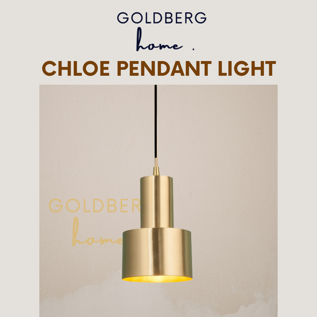 Chloe Minimalist Pendant Light for SG HDB Condo Landed | Nordic Golden Pendant Light | Goldberg Home SG