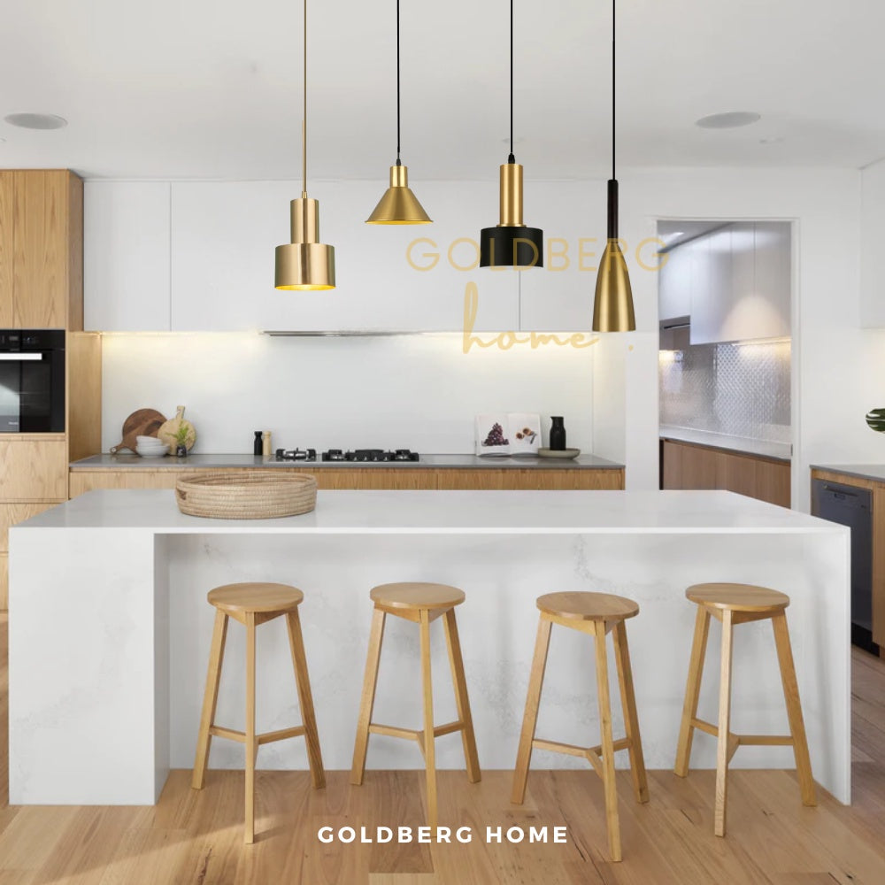 Chloe Minimalist Pendant Light for Kitchen | Nordic Golden Pendant Light | Goldberg Home SG