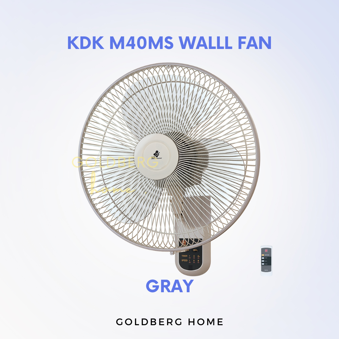 Grey KDK M40MS Wall Fan | Wall Fans with Remote Control | Goldberg Home SG