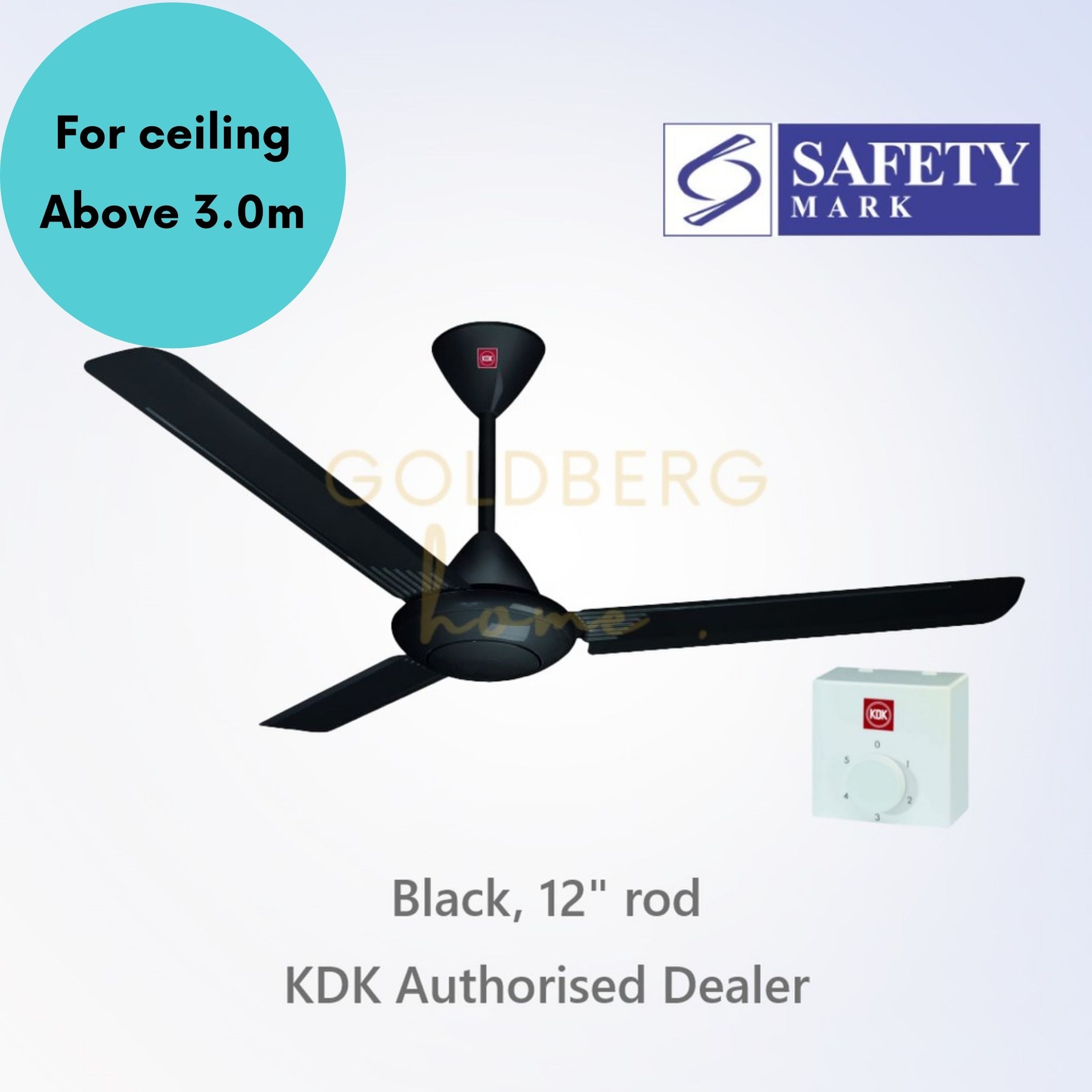 Measurement of KDK M60SG Ceiling Fan | Sleek Design Ceiling Fan | Goldberg Home SG