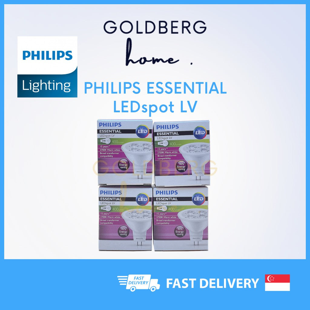 Philips GU5.3 5W (50W) Essential LED Spot LV MR16 Spotlight Goldberg Home SG