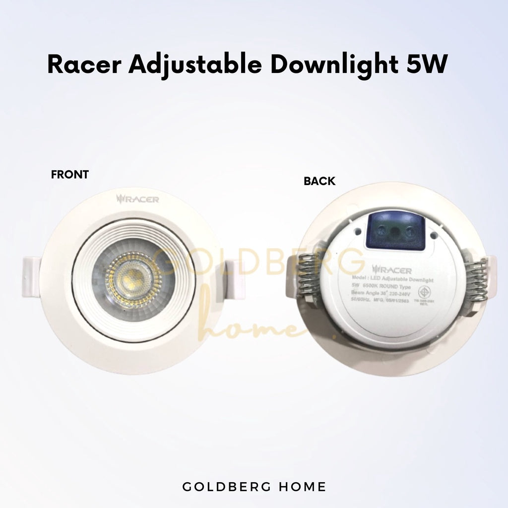 Racer Round Adjustable LED Downlight 5W Spotlight Goldberg Home SG