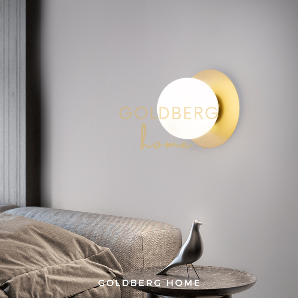 Saint Luxe Gold White Spherical Wall Lamp Goldberg Home SG