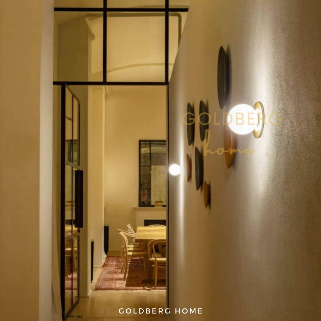 Saint Luxe Gold White Spherical Wall Lamp Goldberg Home SG
