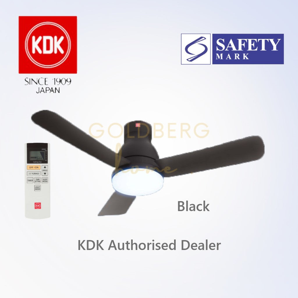 Black KDK U48FP Ceiling fan suitable for SG HDB Condo Landed | Sleek Design Ceiling Fan | Goldberg Home SG