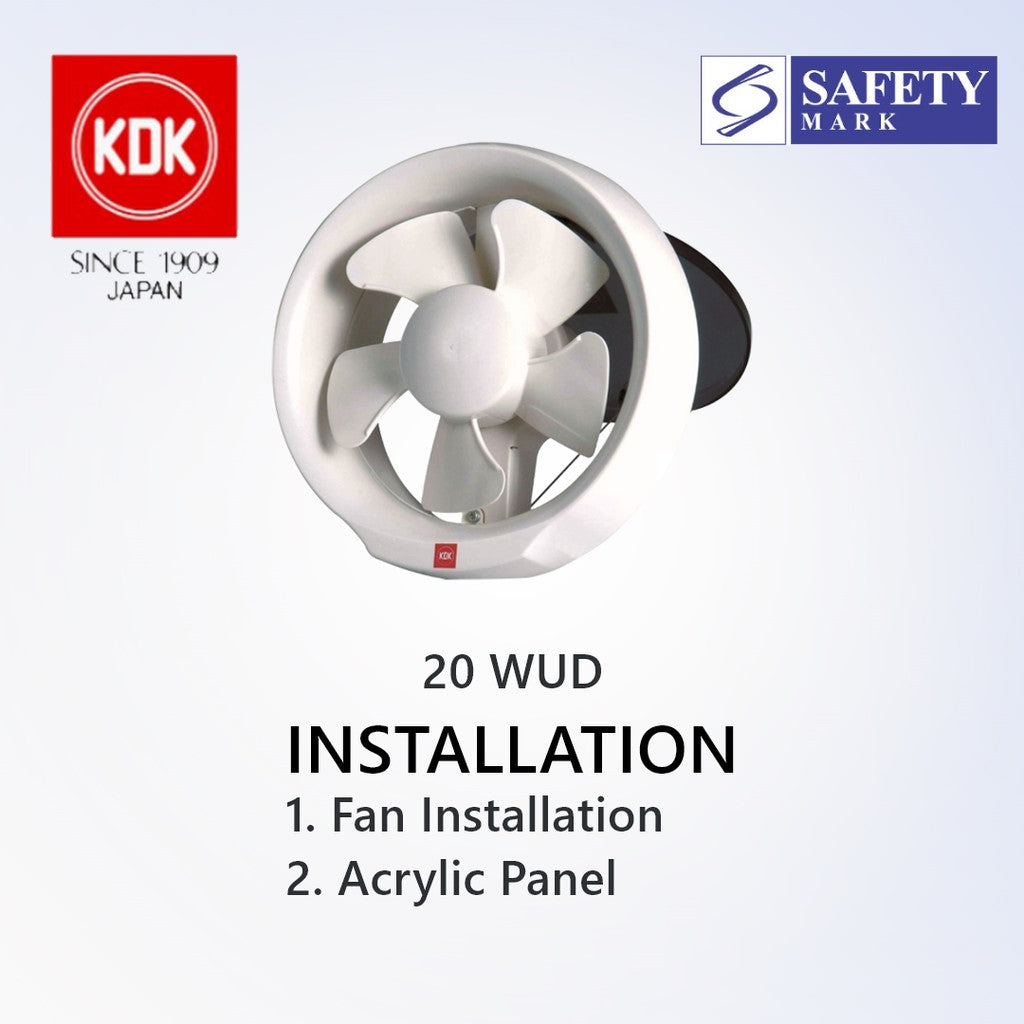 KDK 15 / 20 WUD Exhaust Fan suitable for SG HDB Condo Landed | Acrylic Panel installation | Goldberg Home SG